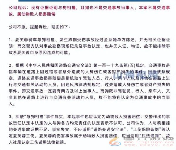 女子下班途中被狗撞伤被判工伤 法院：非本人主要责任(图2)