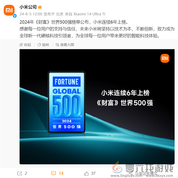 2024年《财富》世界500强榜单出炉：小米连续6年上榜(图2)