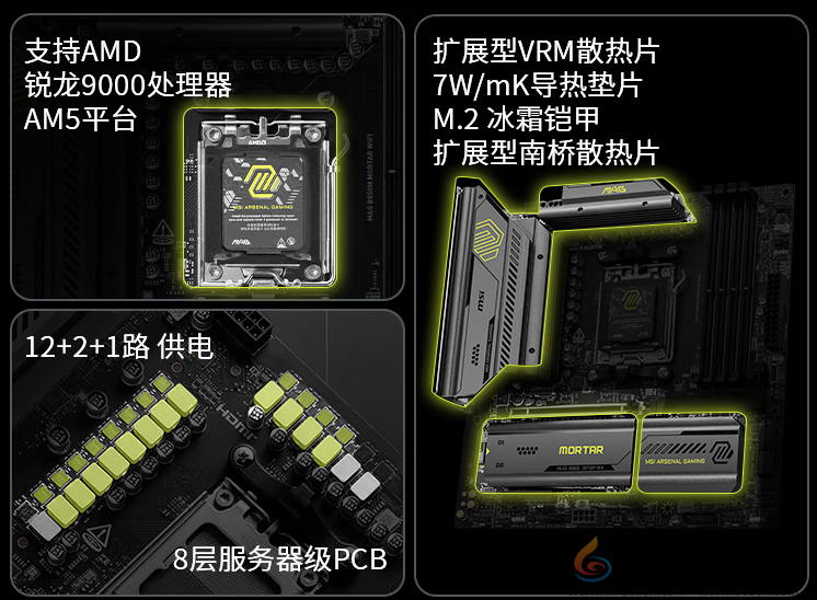 微星MAG B850M MORTAR WIFI迫击炮主板开售！首发预约享多重好礼(图2)