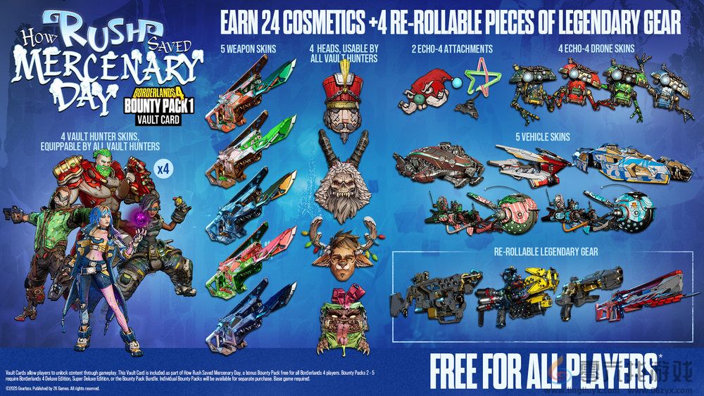 《无主之地®4》首个赏金包《赏金包1：拉西的佣兵节拯救计划》 今日宣布向《无主之地®4》玩家免费推出(图3)