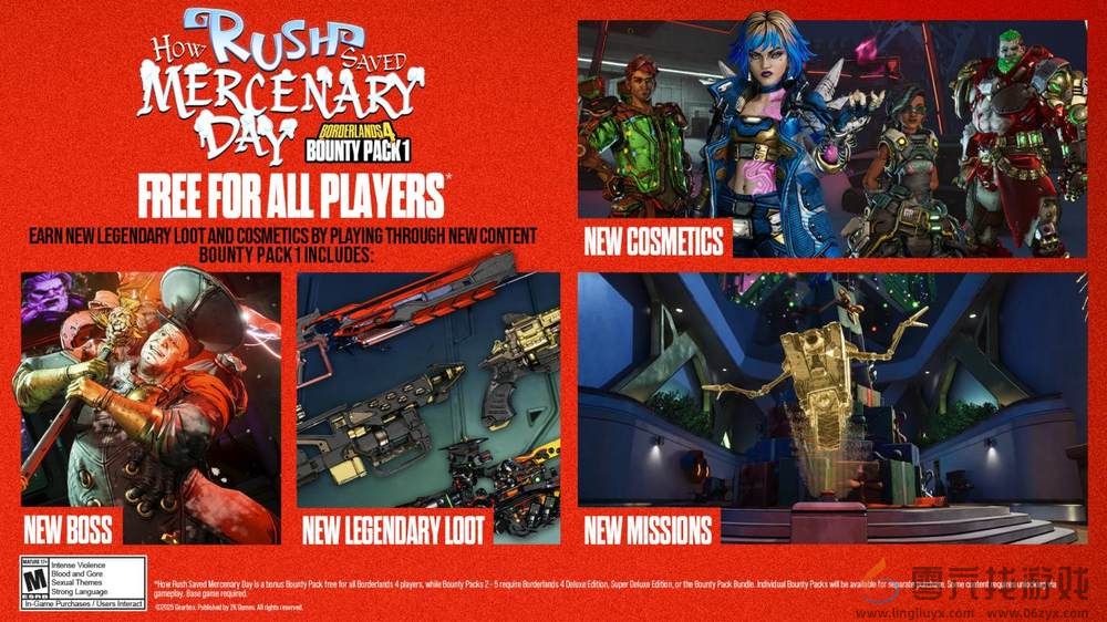 《无主之地®4》首个赏金包《赏金包1：拉西的佣兵节拯救计划》 今日宣布向《无主之地®4》玩家免费推出(图2)
