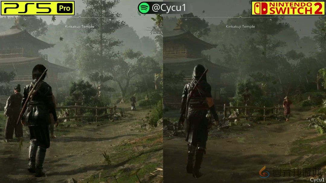 《刺客信条：影》PS5 Pro和Switch 2画面对比(图2)
